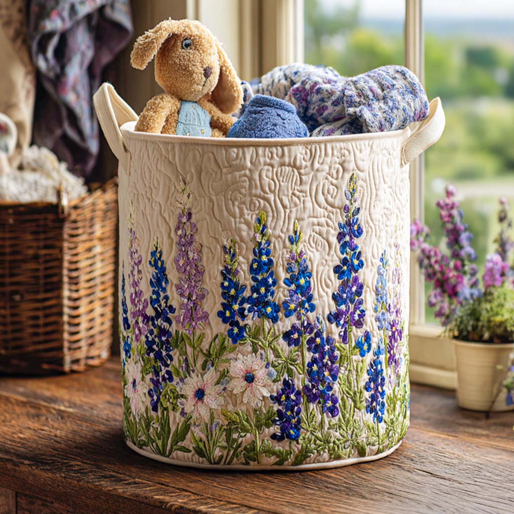 Fillia wildflower state magic quilted laundry basket by Ellie Dublin