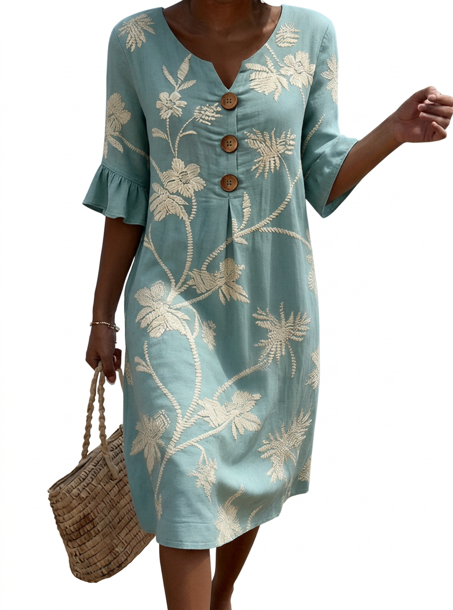 Aurélie - Women's Casual Dress with Floral Pattern.
