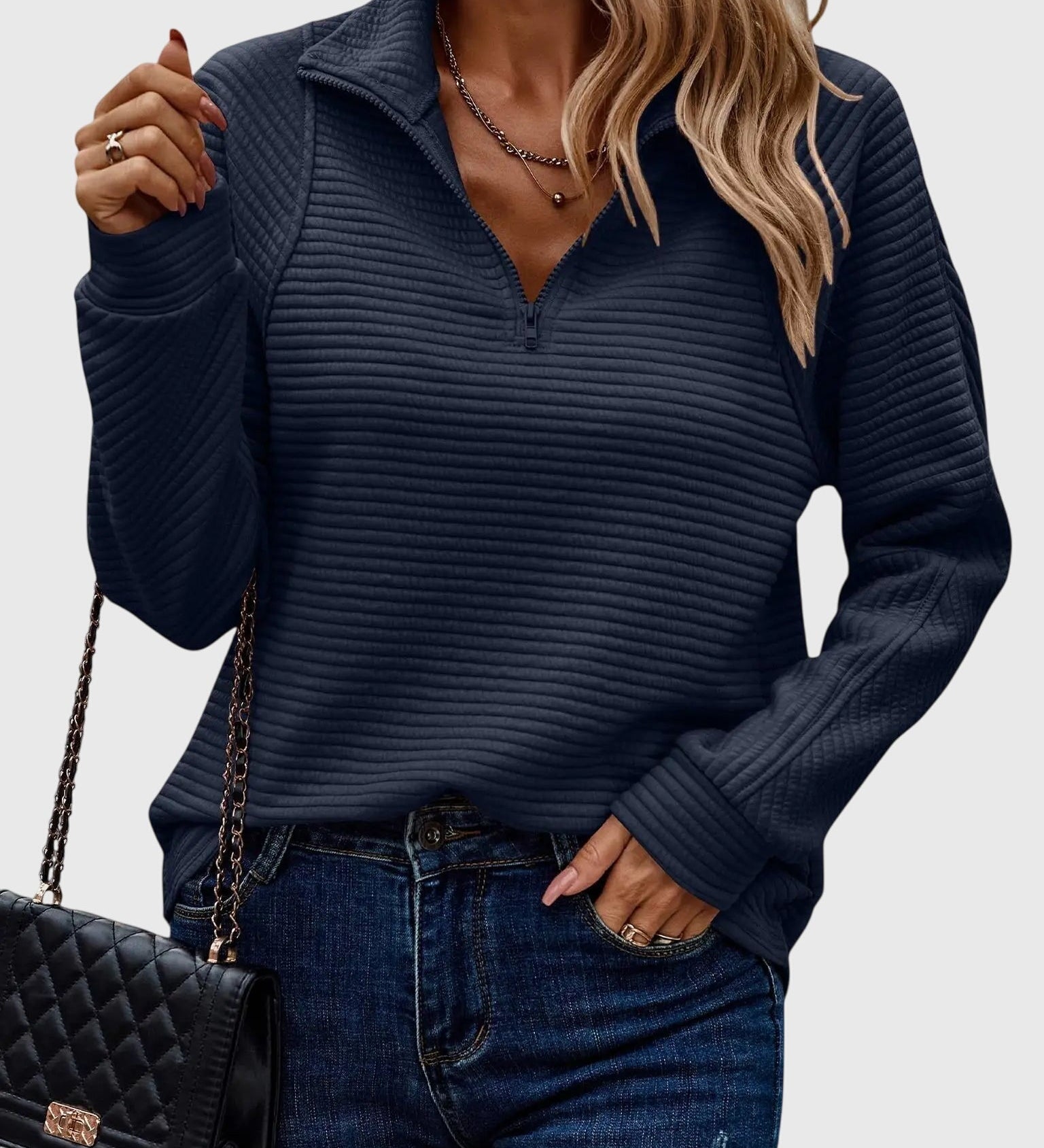 Christine | Stylish Half-Zip Sweater