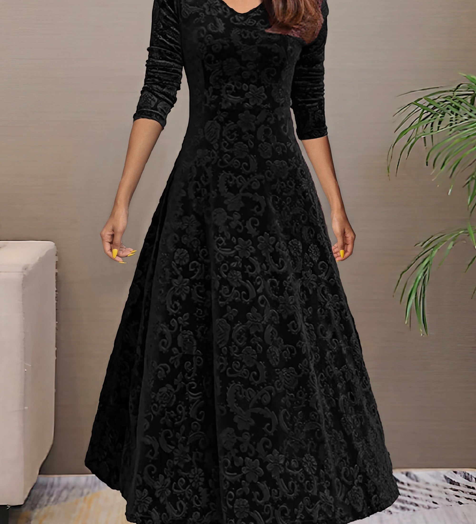 Sandrine | Velvet Elegance Dress for the Festive Season