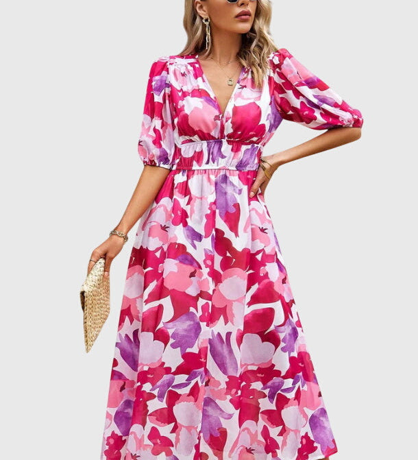 Merlin | Flattering Floral Midi Dress