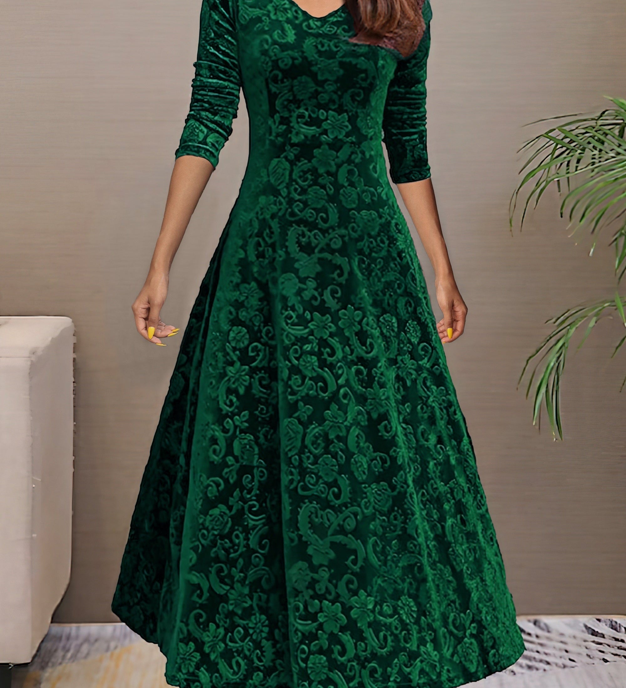 Sandrine | Velvet Elegance Dress for the Festive Season