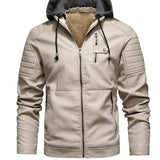 Matej | Padded Hooded Jacket with Leather-Look Finish