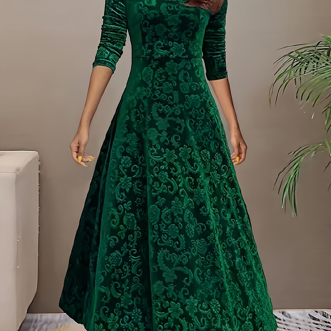 Julie | Elegant Patterned Maxi Dress
