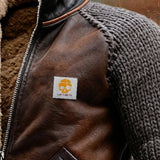 DOMINIK | Leather Jacket Featuring Mesh Accents and Cozy Sherpa Lining