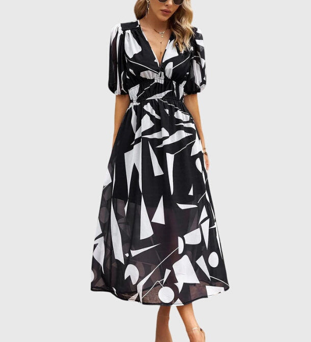 Merlin | Flattering Floral Midi Dress