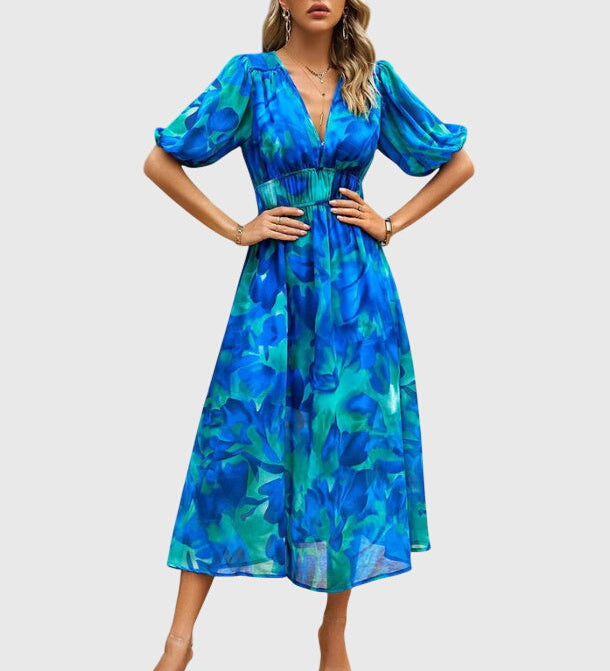 Merlin | Flattering Floral Midi Dress
