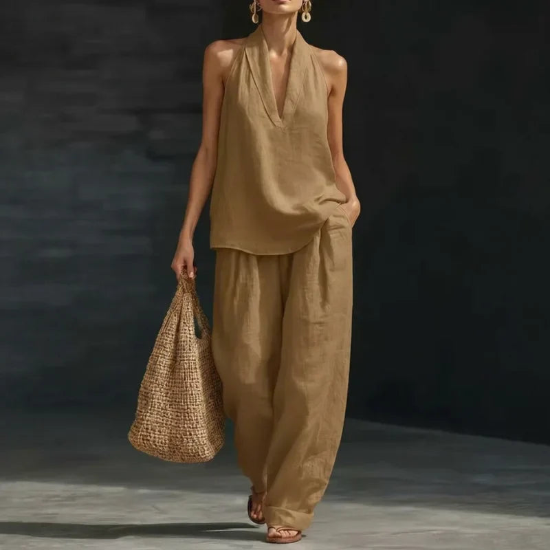 Ainhoa | Two-Piece Textured Linen Set