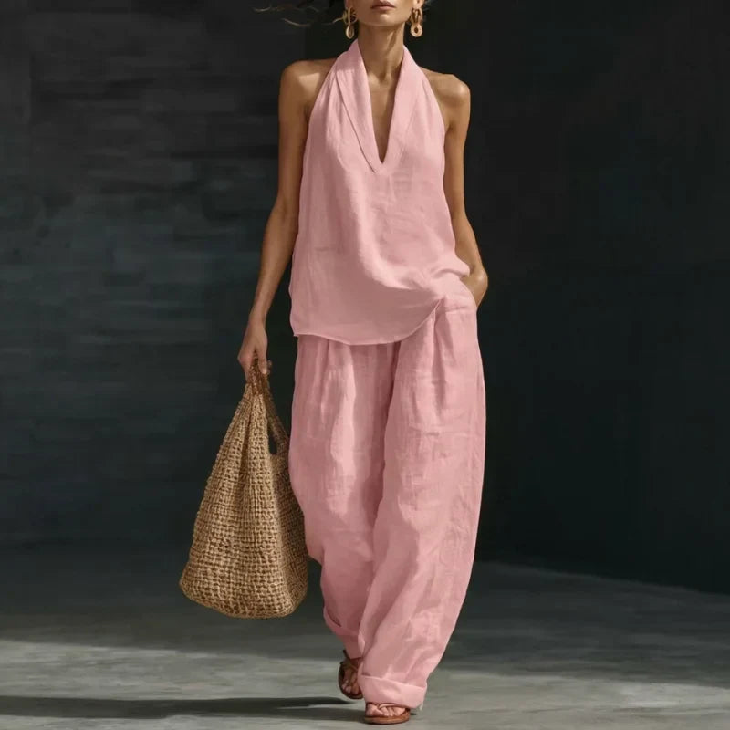 Ainhoa | Two-Piece Textured Linen Set