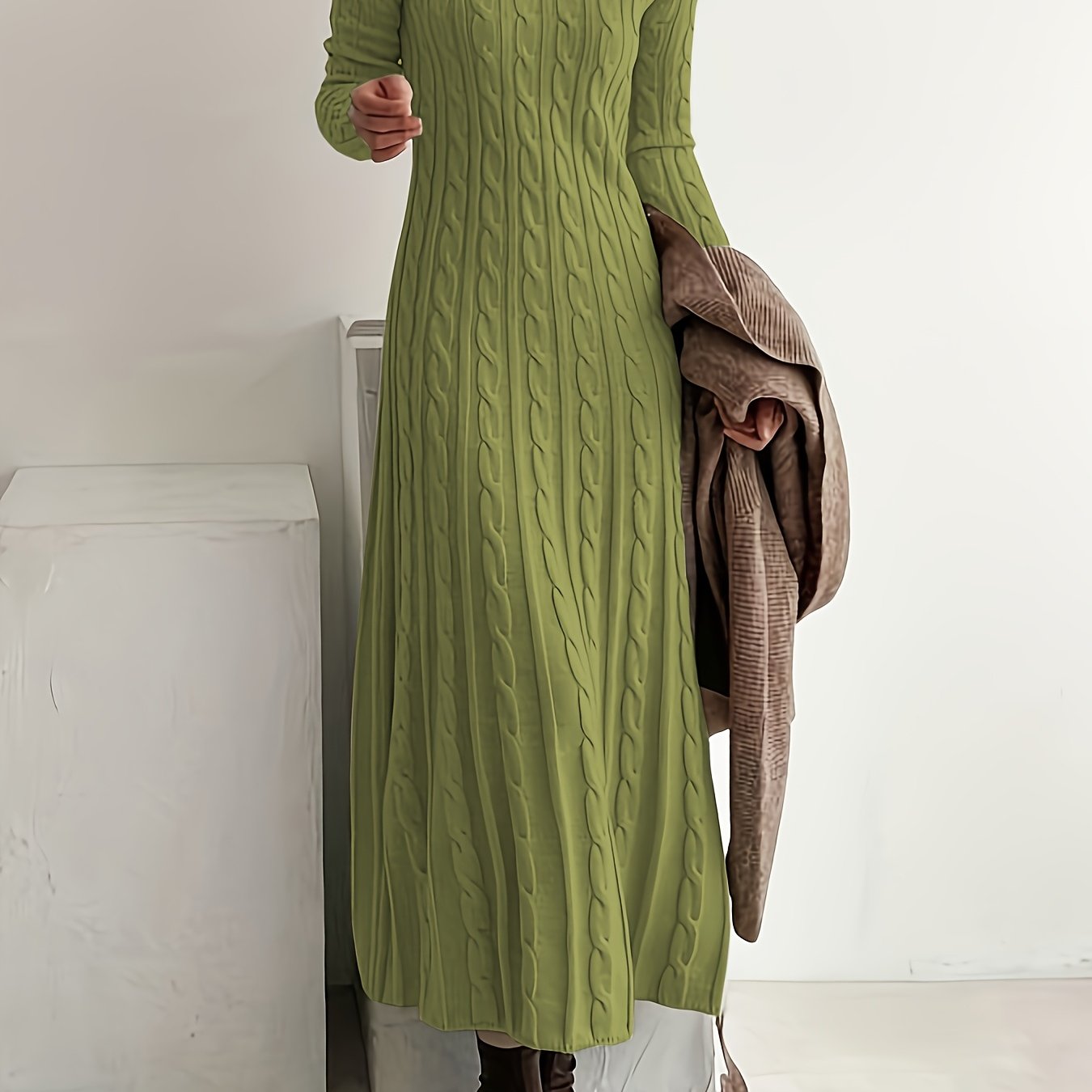 Sarah | Comfortable Cable Knit Maxi Dress