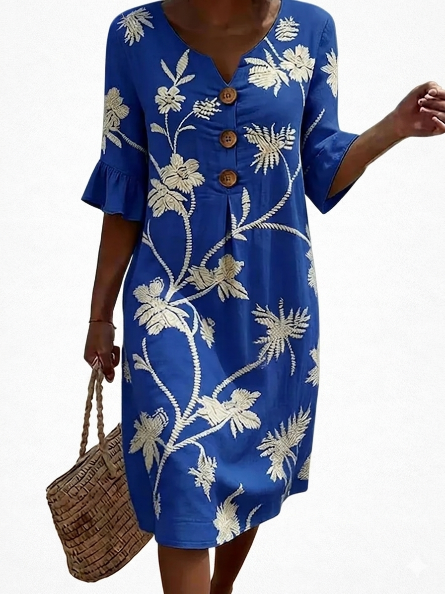 Delphine - Women's Casual Dress with Floral Patterns.