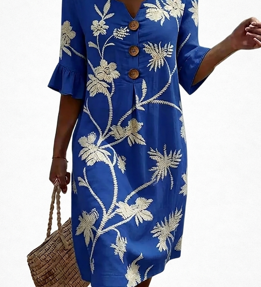Delphine - Women's Casual Dress with Floral Patterns.