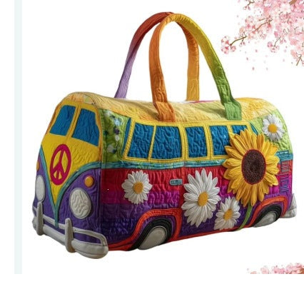 Sunflowvana quilted weekend bag by Ellie Dublin