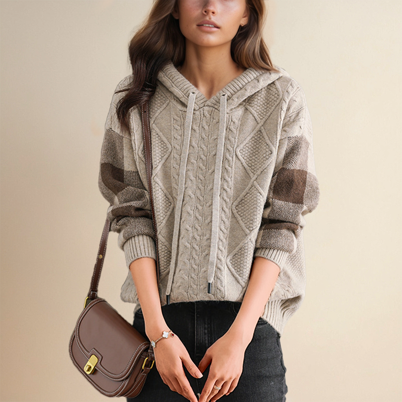 Julie | Cozy Cable Knit Hoodie