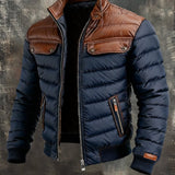 MARKO | Blue Jacket Featuring Leather Accents