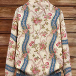 Fainche climbing rose stripe zip cardigan for women | Ellie Dublin
