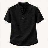 The Hillgate Men’s Casual Cotton Linen Henley Shirt