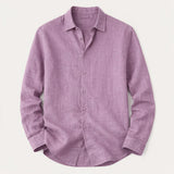 The Cedar Ridge Hill Men’s Trendy Loose Fit Linen Button-Up Shirt
