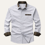 The Amelia Men’s Casual Button Up Dress with Plaid Collar & Cuffs