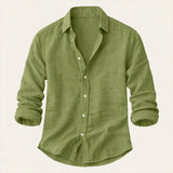 The Oakridge Park Men’s Cotton Linen Lightweight Beach Shirt