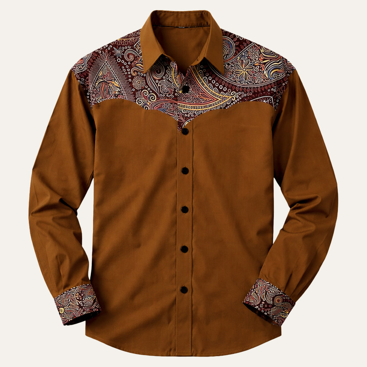 The Briarstone Park Men’s Two Tone Patchwork Western Lightweight Denim Shirt