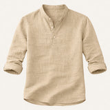 The Ridgebrook Park Men's Breathable Linen Summer Casual Button-Up Shirt