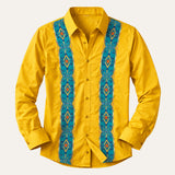 The Linfield Men’s Two-Tone Patchwork Western Trendy Denim Shirt