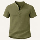 The Glencrest Ridge Men's Soft Linen Summer Casual Button-Up Shirt