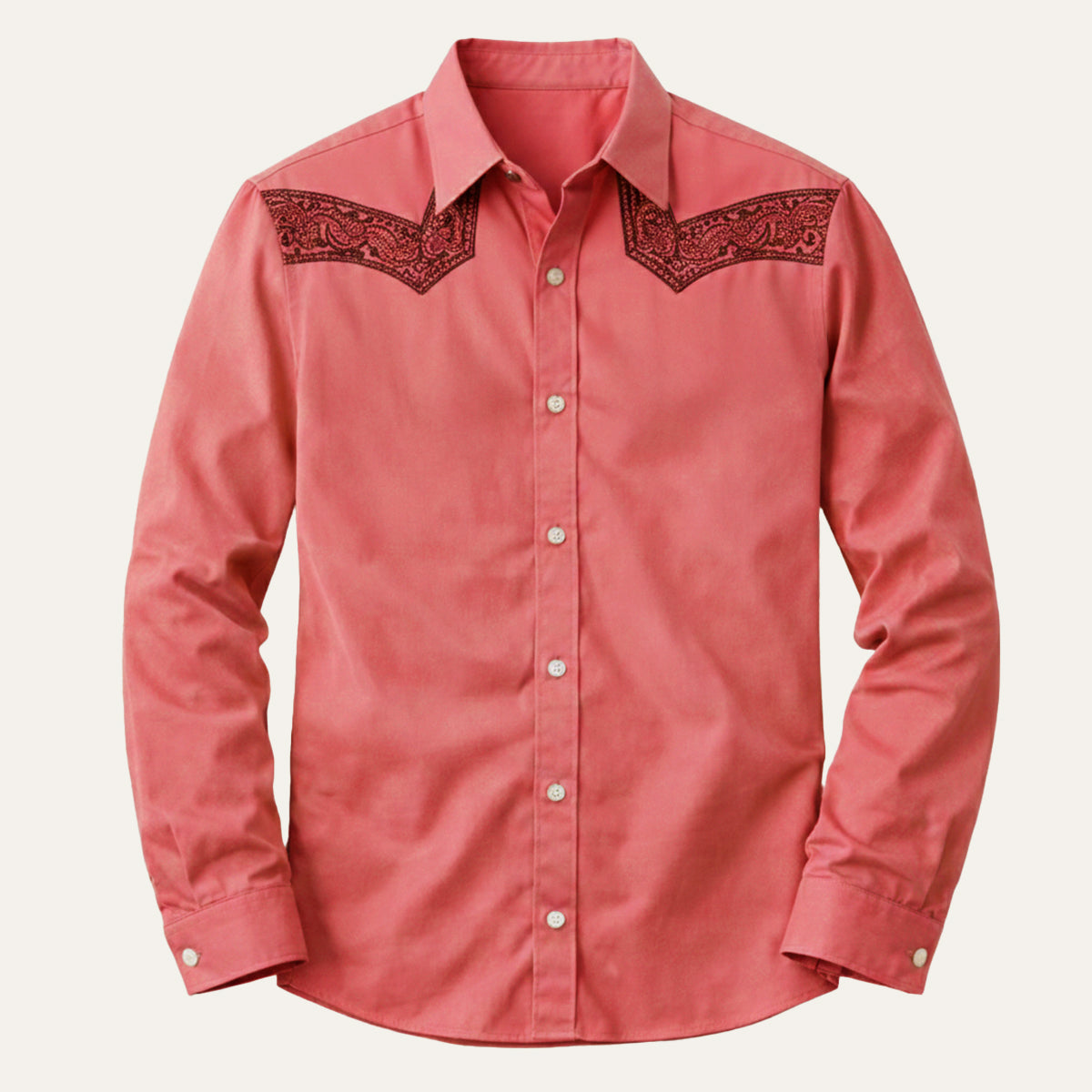 The Brookcrest Men’s Two-Tone Patchwork Western Retro Denim Shirt