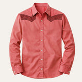 The Brookcrest Men’s Two-Tone Patchwork Western Retro Denim Shirt