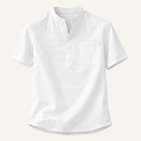 The Ashbrook Ridge Men’s Soft Cotton Linen Henley Shirt