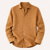 The Cedar Ridge Hill Men’s Trendy Loose Fit Linen Button-Up Shirt