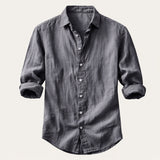 The Pinecrest Fall Men’s Casual Lightweight Linen Blend Button Down Shirt