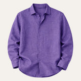 The Kensington Men’s Lightweight Loose Fit Linen Button-Up Shirt