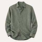 The Cedar Ridge Hill Men’s Trendy Loose Fit Linen Button-Up Shirt