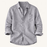 The Knightsbridge Men’s Lightweight Stand Collar Cotton Linen Shirt