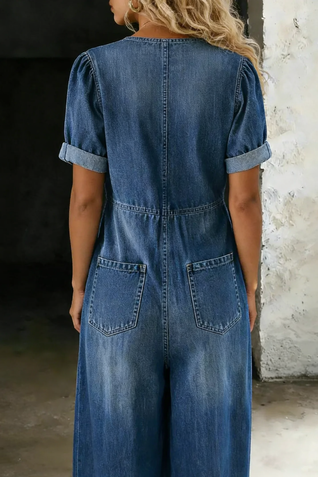 Garance | Denim Jumpsuit with V-Neck – view 7