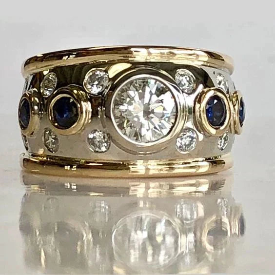 Gold-Plated Vintage Zirconia Ring