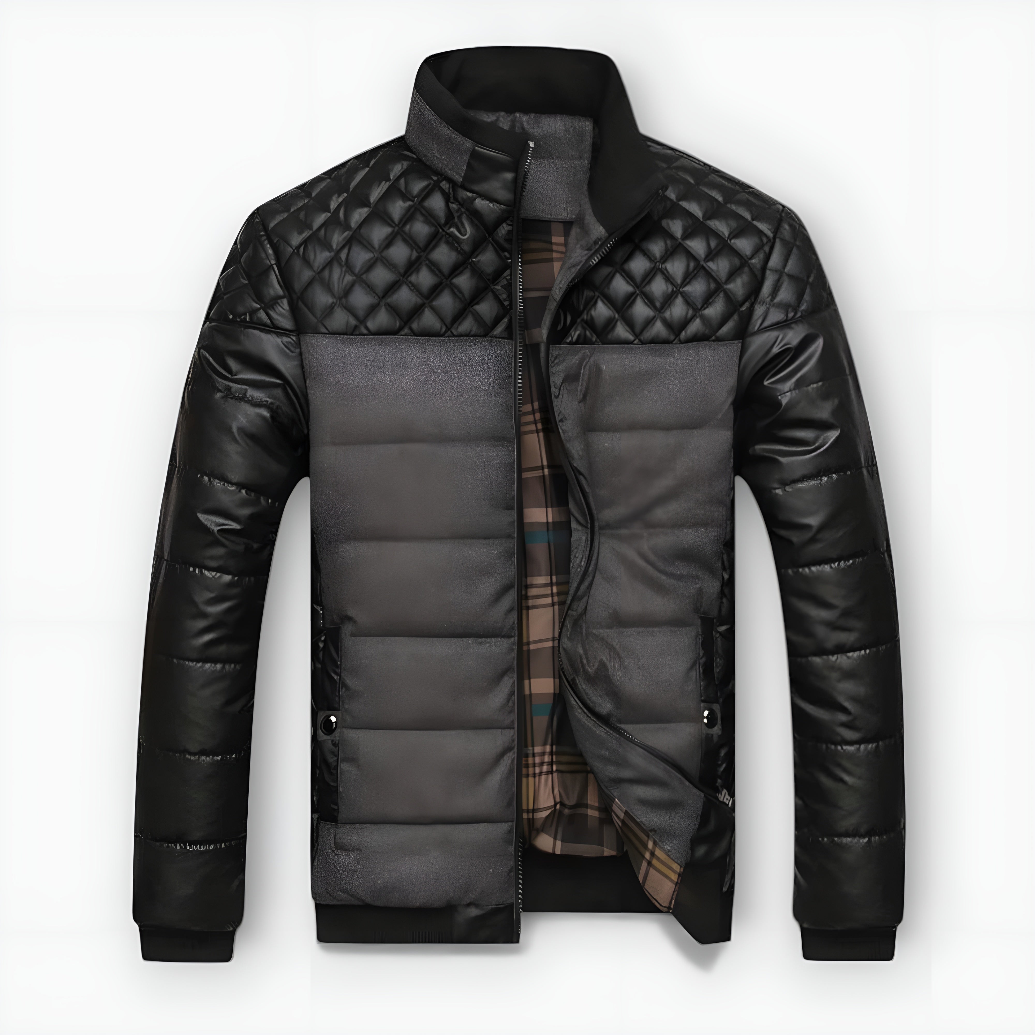 Félix™ | Dual Material Leather and Fabric Jacket