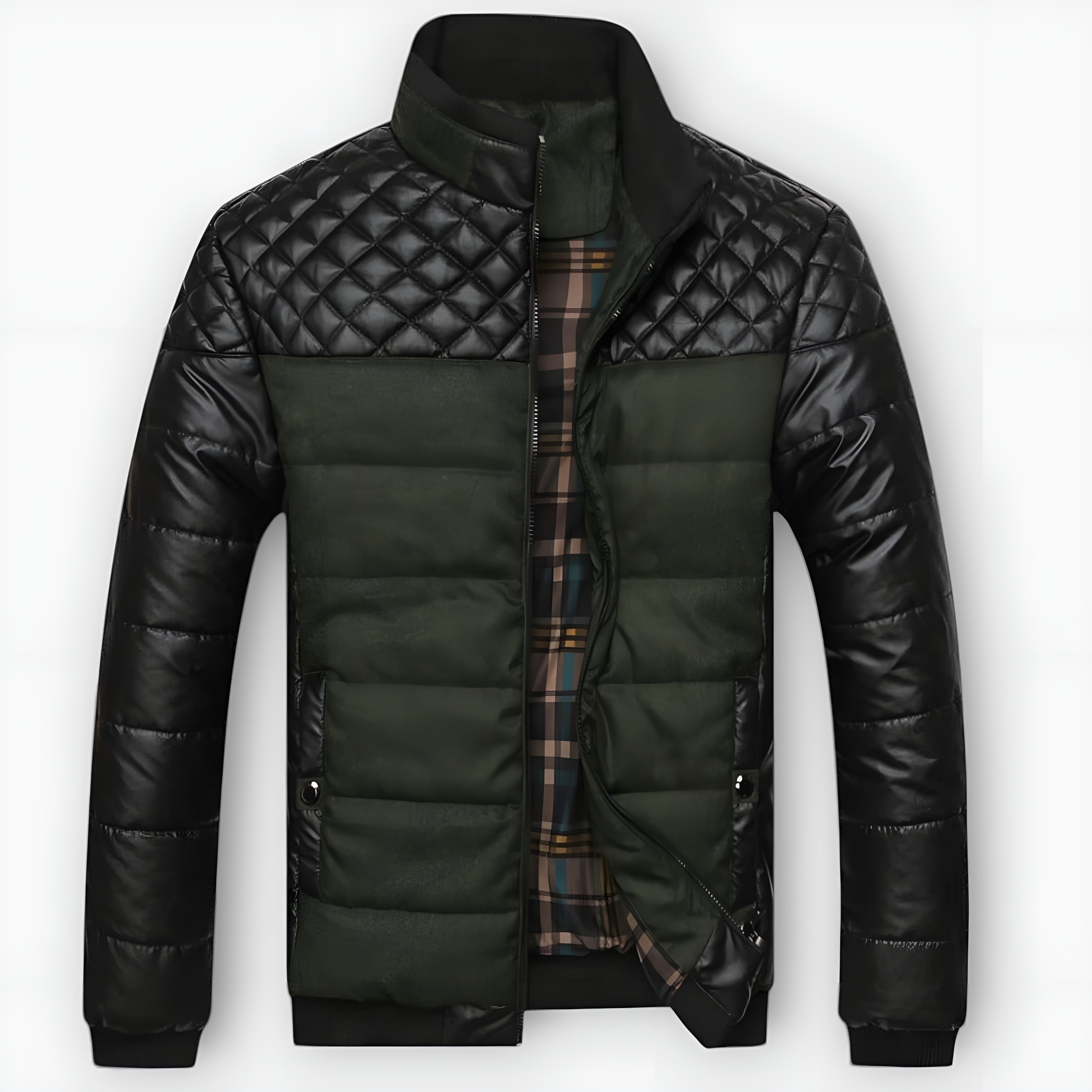 Félix™ | Dual Material Leather and Fabric Jacket