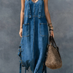 Joséphine | Denim Jumpsuit with Elastic Waist – view 2