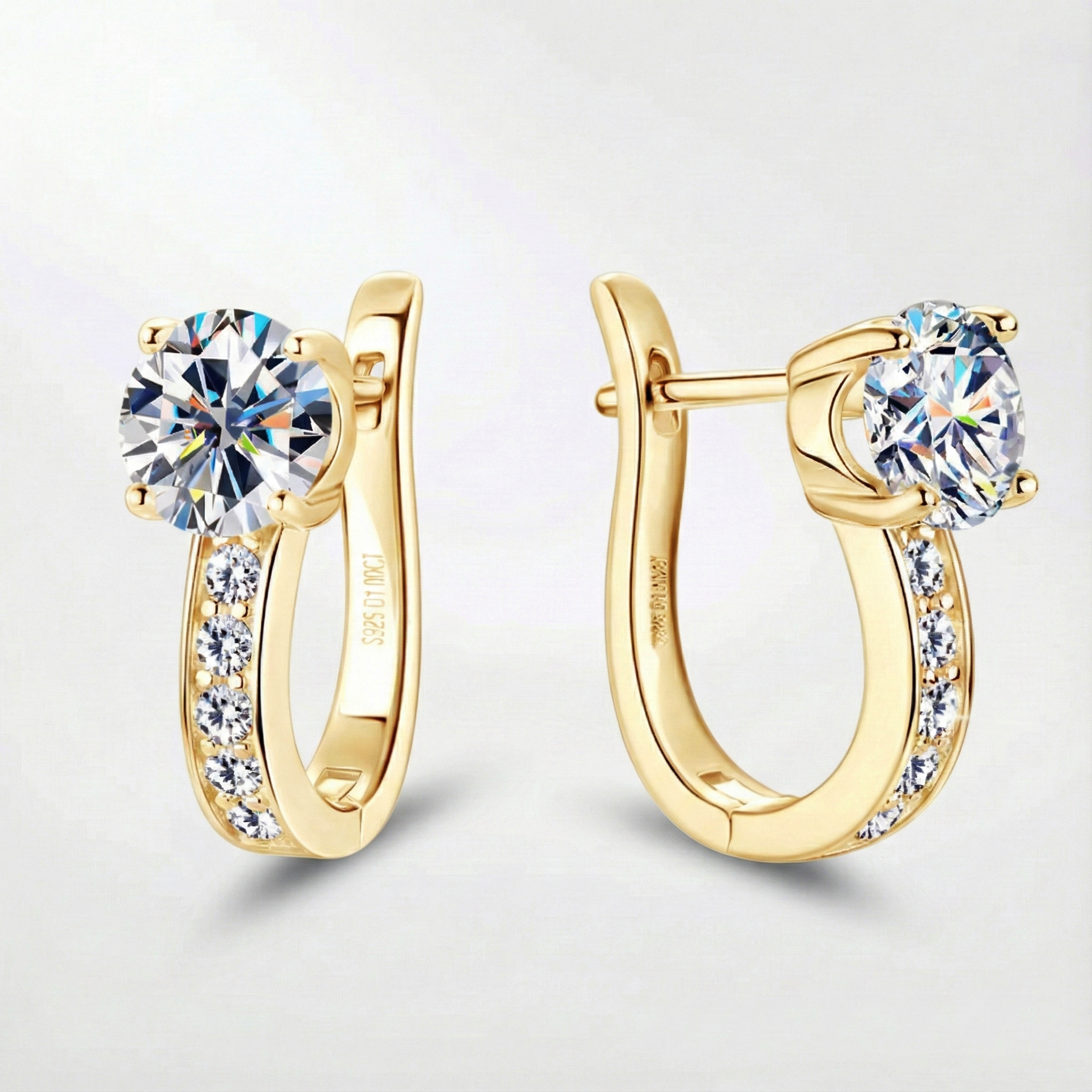 Channel-Set Moissanite Hoop Earrings