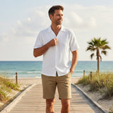 The Oxford Men’s Turn Down Collar Trendy Loose Fit Button-Up Shirt