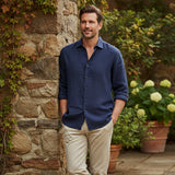 The Kensington Men’s Lightweight Loose Fit Linen Button-Up Shirt