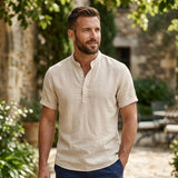 The Meadowbrook Ridge Men's Lightweight Linen Summer Trendy Button-Up Shirt