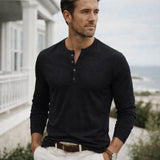 The Berkshire Men’s Casual Button Neck Henley Cotton T-Shirt