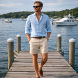 The Oakridge Park Men’s Cotton Linen Lightweight Beach Shirt