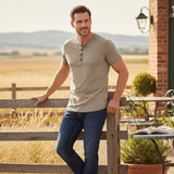 The Windsor Men’s Casual Henley Collar Summer T-Shirt