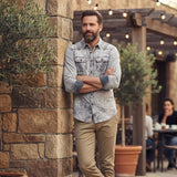 The Fairbrook Men’s Light Grey Vintage Tie Dye Denim Shirt