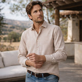 The Ashwood Park Men’s Two Tone Patchwork Western Vintage Denim Shirt